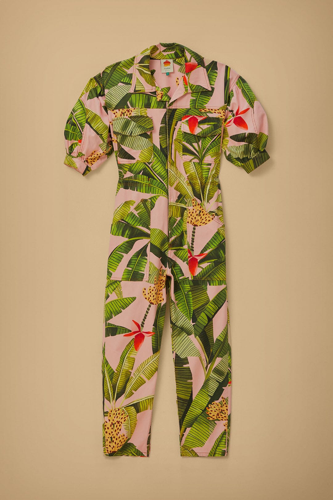 Pink Banana Leaves Jumpsuit