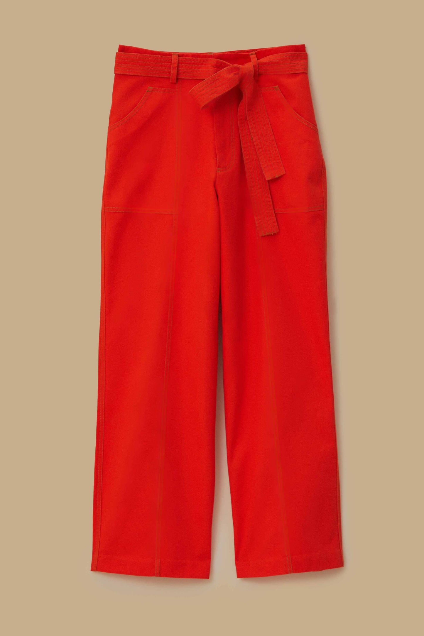 Pantalon large rouge