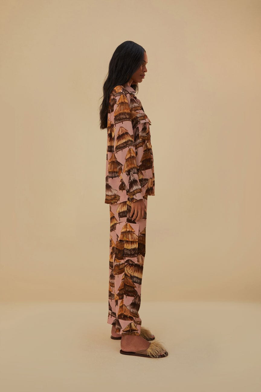 Pantalon cargo beige Shuhu