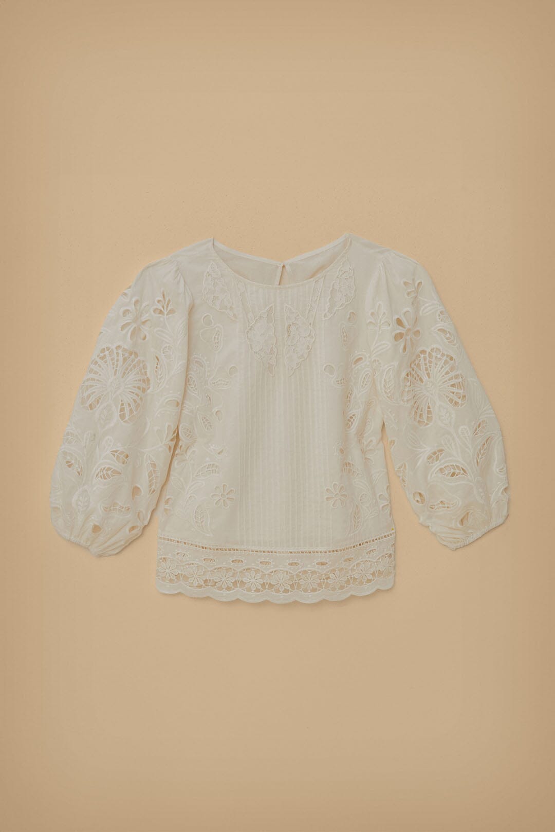 Chemisier Richelieu blanc à manches courtes