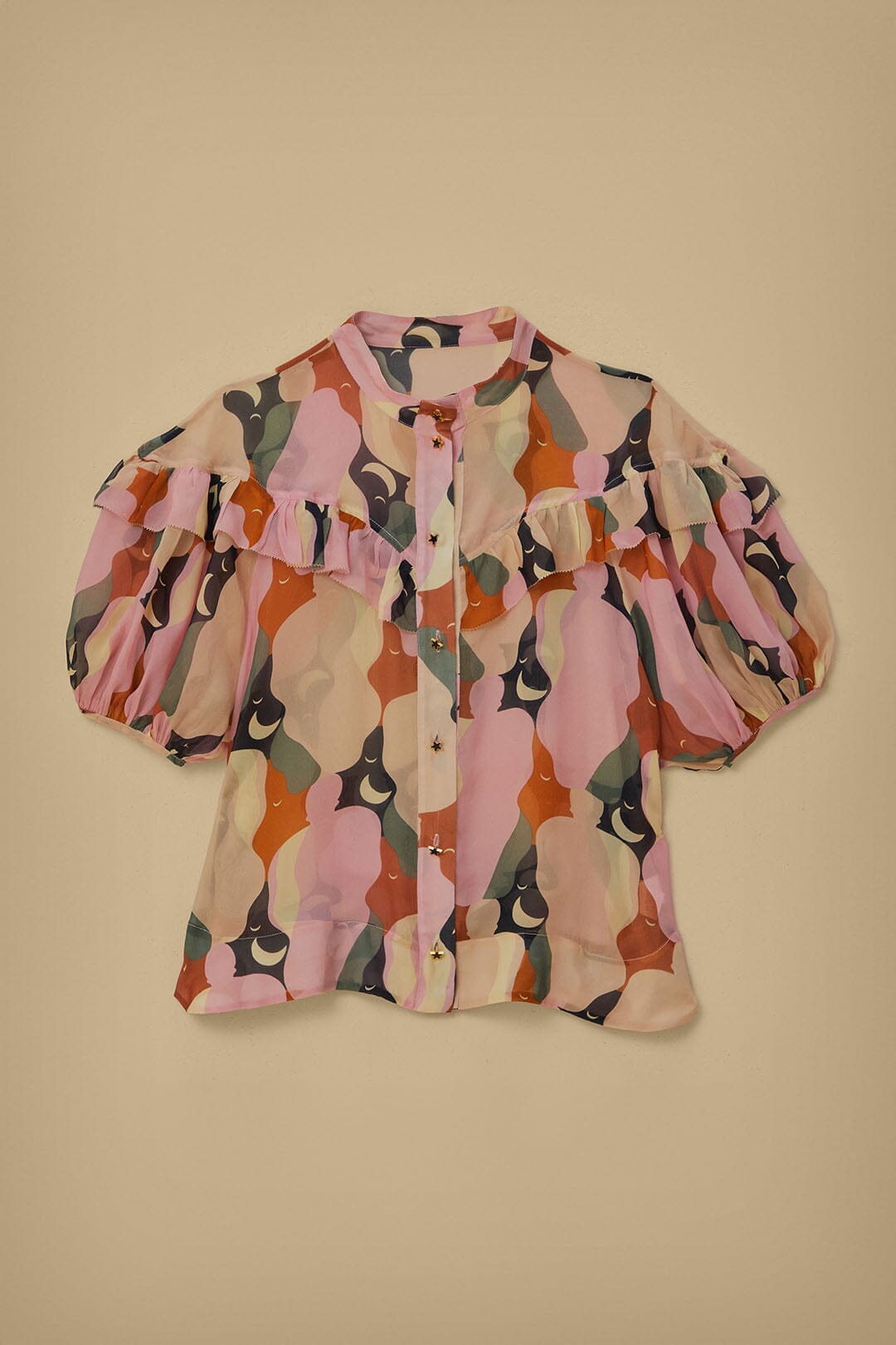 Chemisier multicolore à manches courtes The Kiss