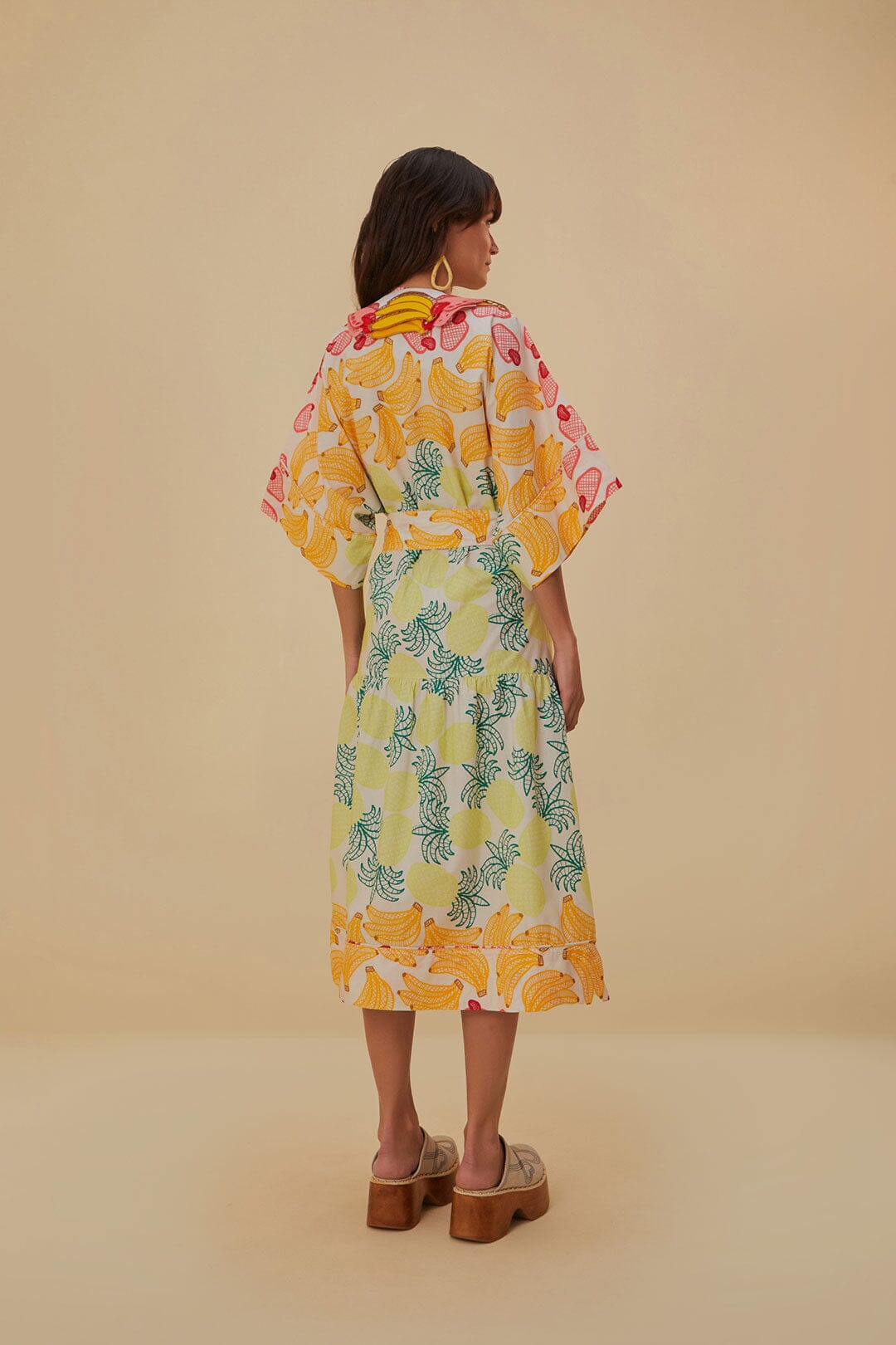Off-White Tropical Fruits Midi Dress