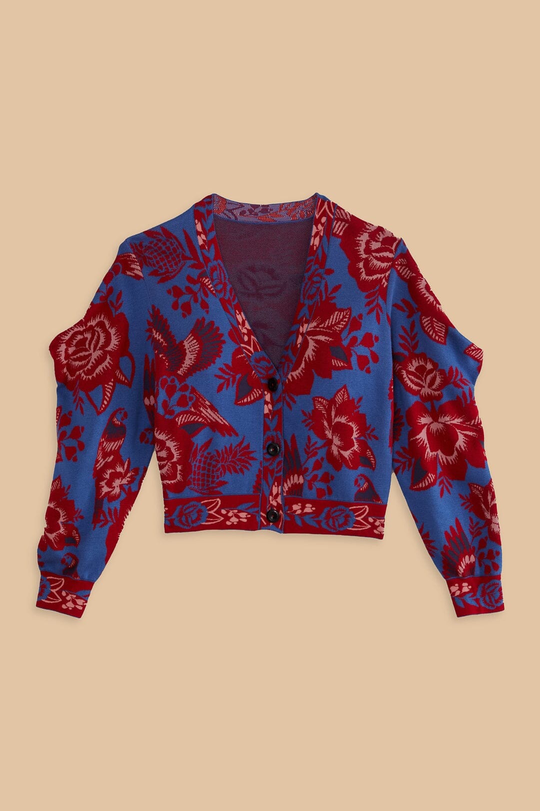 Cardigan de jardin en dentelle bleue