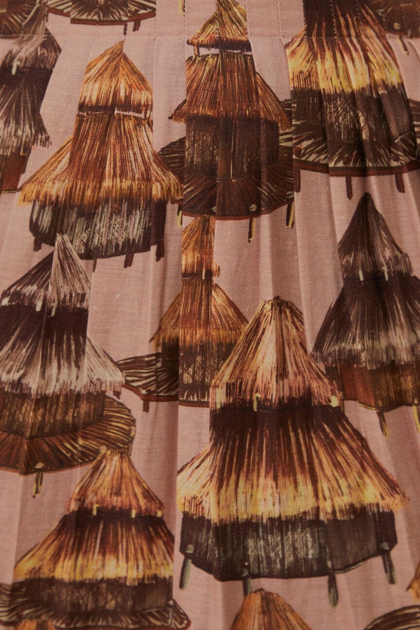 Robe midi beige sans manches Malocas