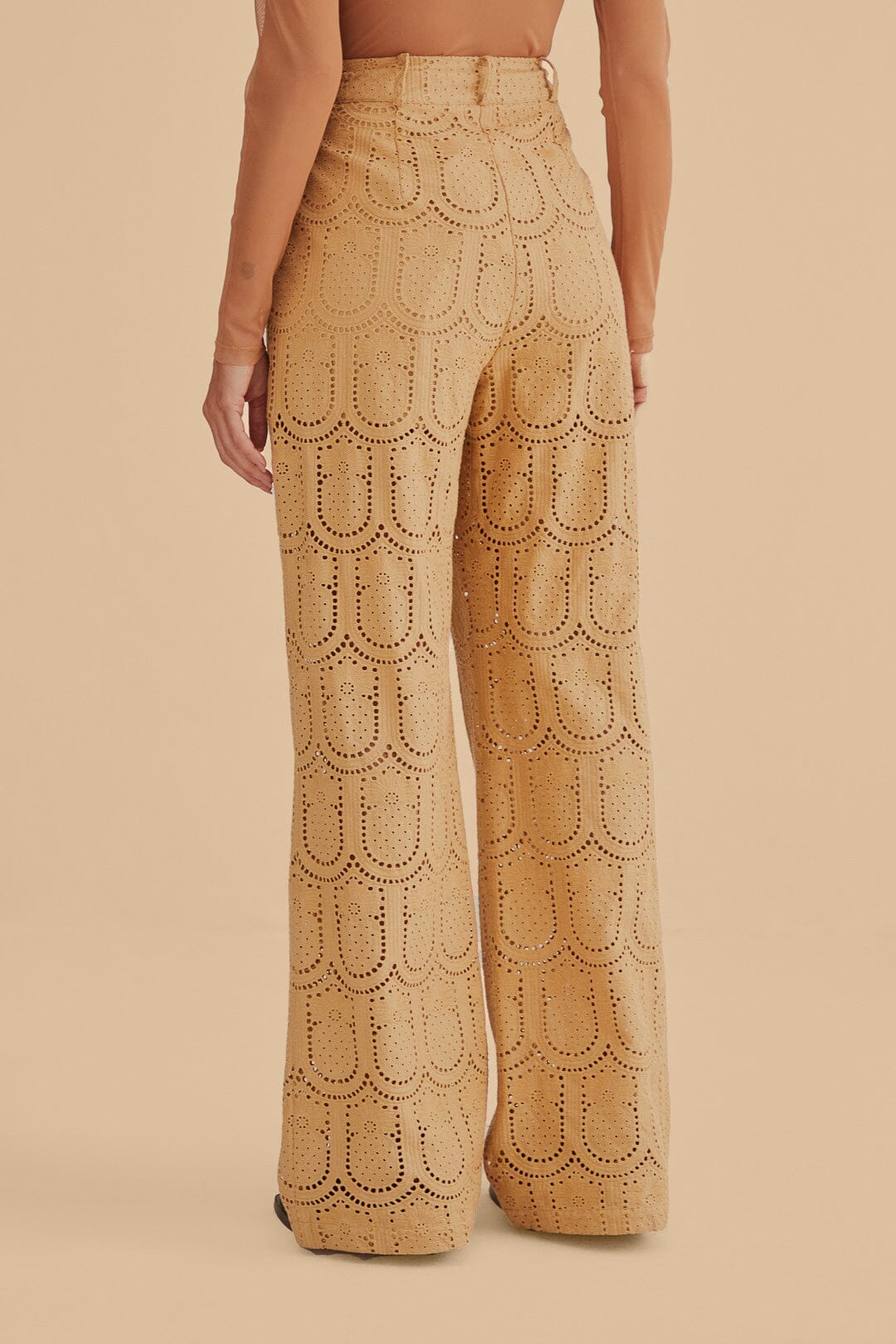 Pantalon à œillets kaki Ananas