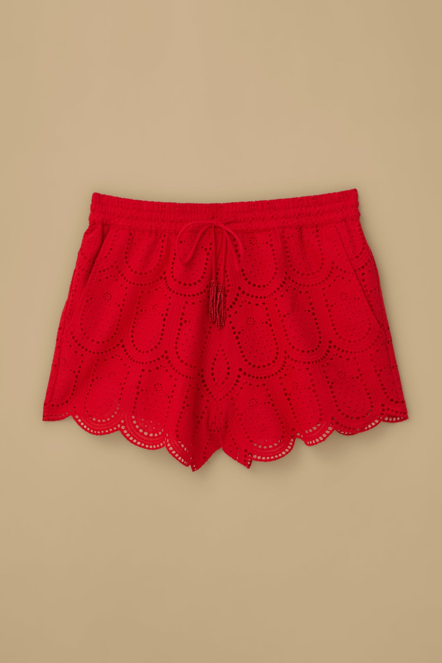 Short à œillets ananas rouge