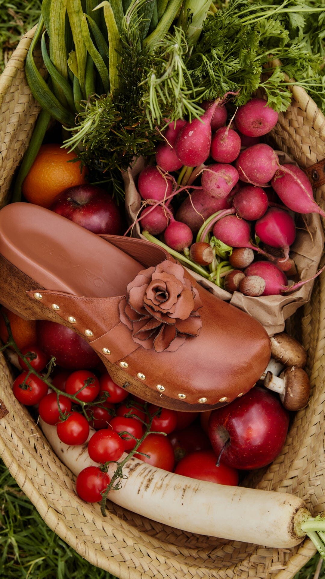 Brown Flower Clog