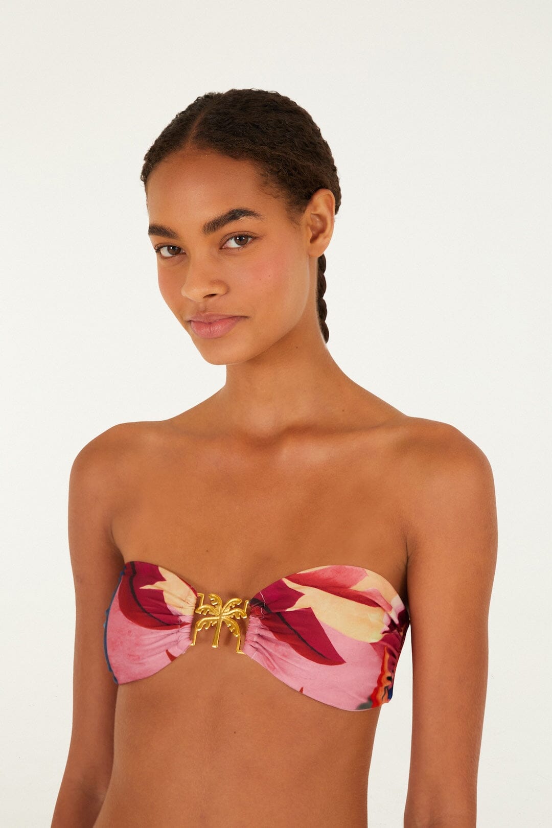 Atlantic Rain Forest Multicolored Detail Bandeau Bikini Top