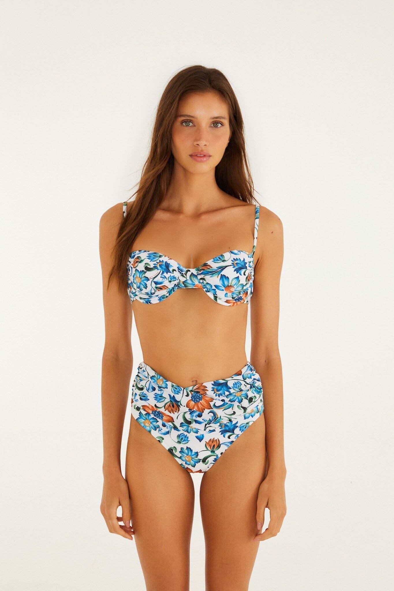 FLORA TILE OFF-WHITE BIKINI-TOP MIT BÜGELN