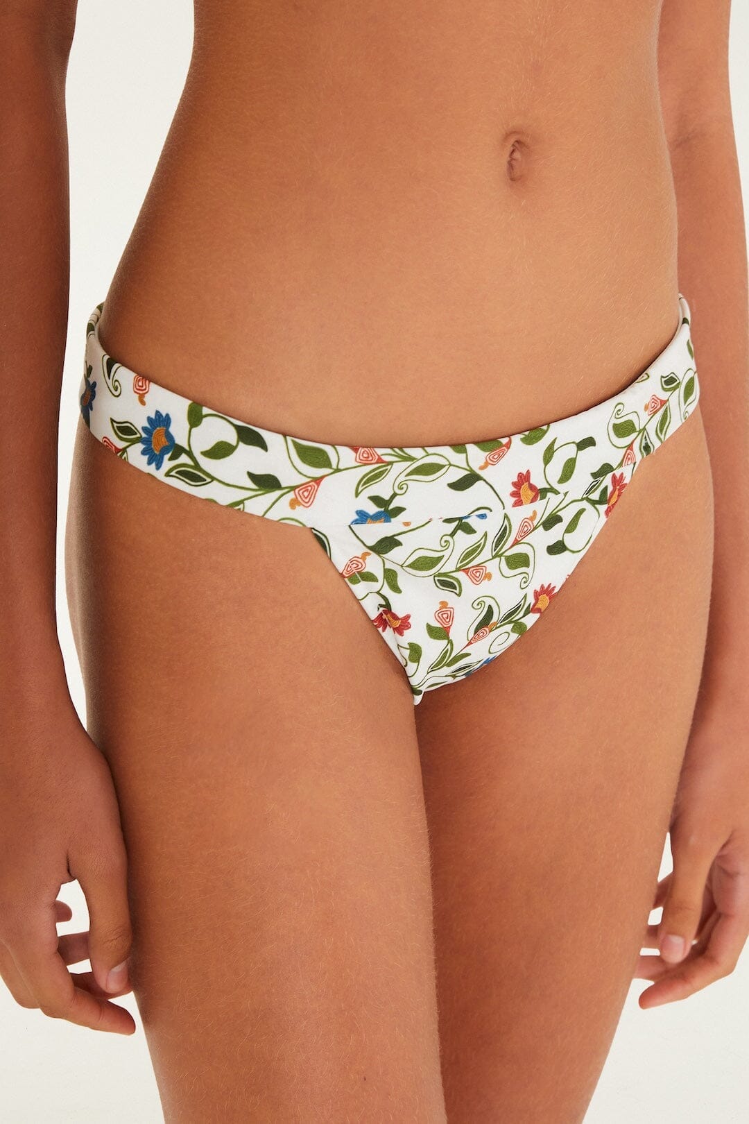 Bas de bikini écru à coutures apparentes - Taille haute
