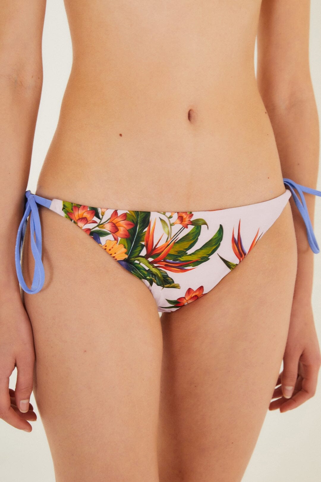 Bas de bikini à nouer sur le côté rayé Hilo rose clair