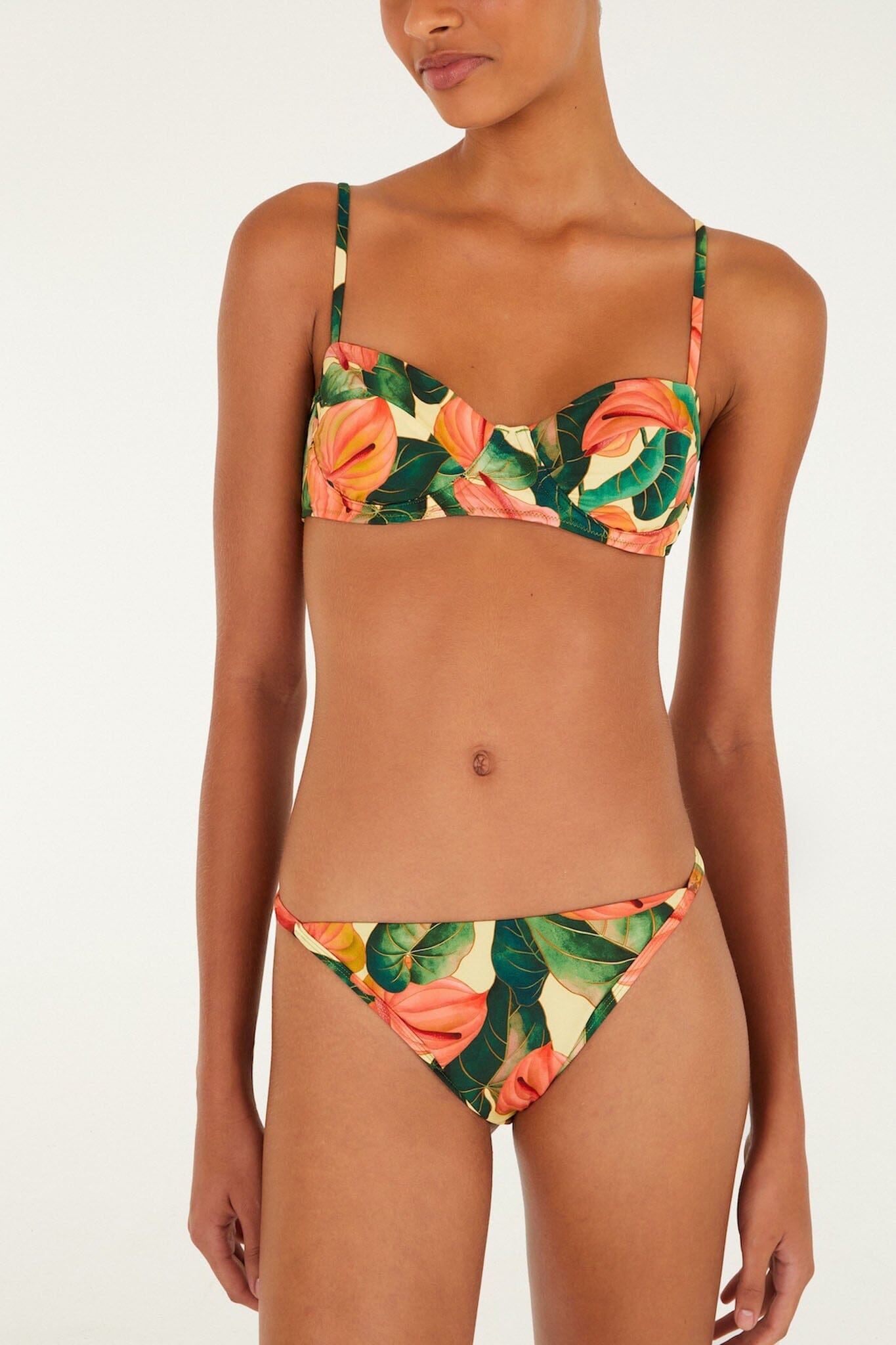 ANTURIUM GOLDGELB DÜNNES BASIC BIKINI-HOSE -