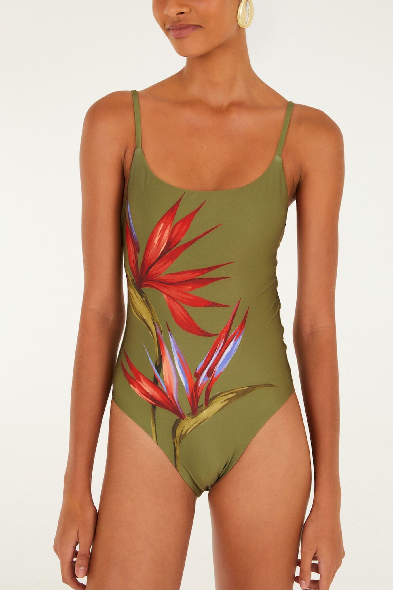 Dark Green Strelitzia One Piece