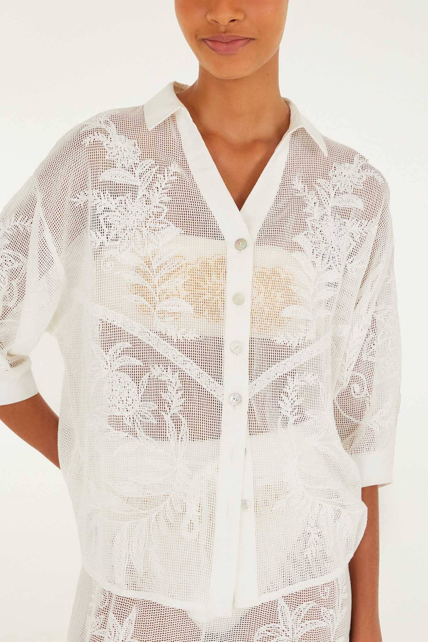 Chemisier Nina blanc cassé