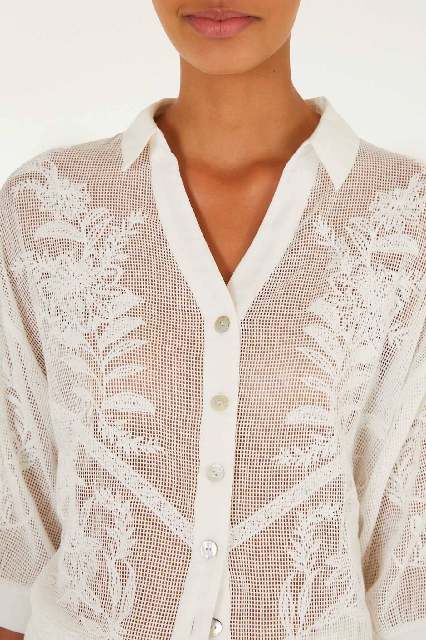 Chemisier Nina blanc cassé
