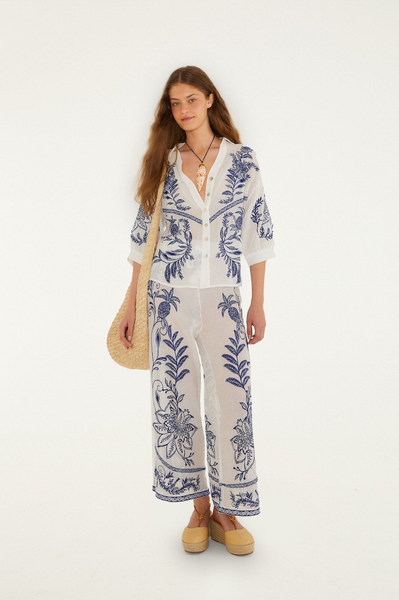 Pantalon Off-White Nina brodé