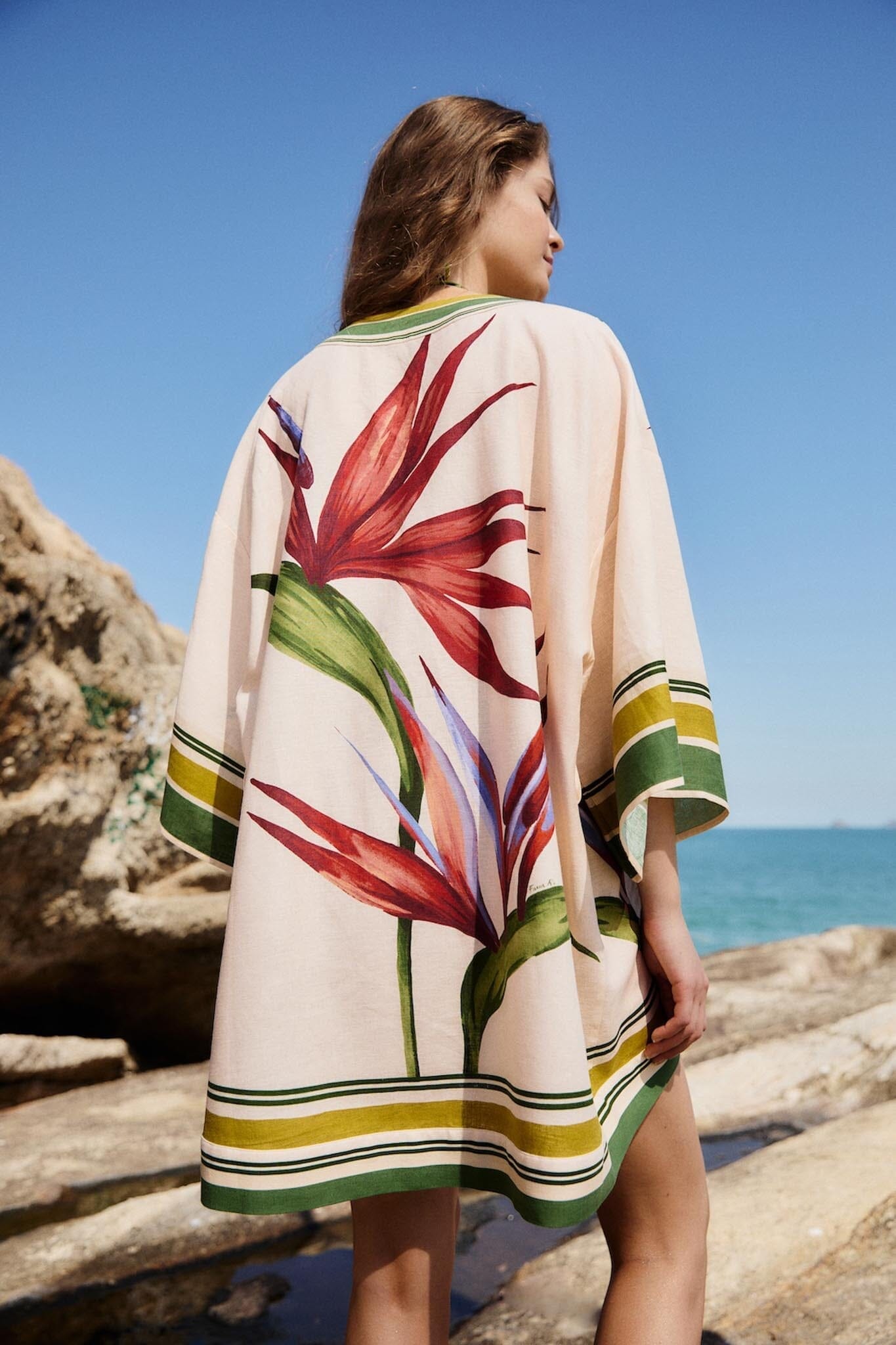 Light Blush Strelitzia Kimono | FARM Rio