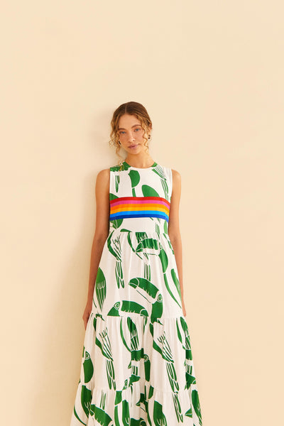 Off-White Rainbow Toucans Maxi Dress – FARM Rio