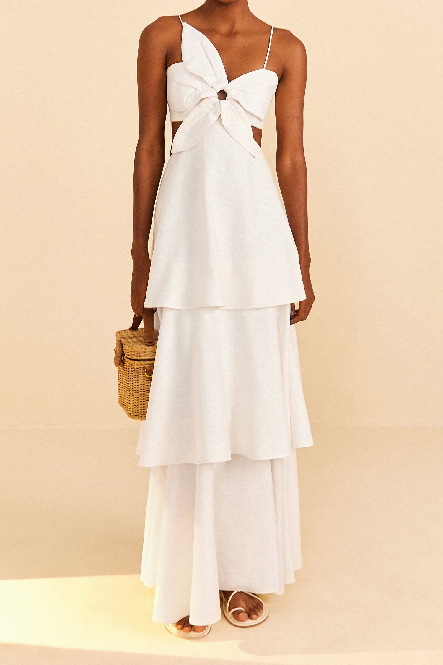 Off-White Flower Maxi Dress – FARM Rio Off-White Flower Maxi Dress – FARM Rio