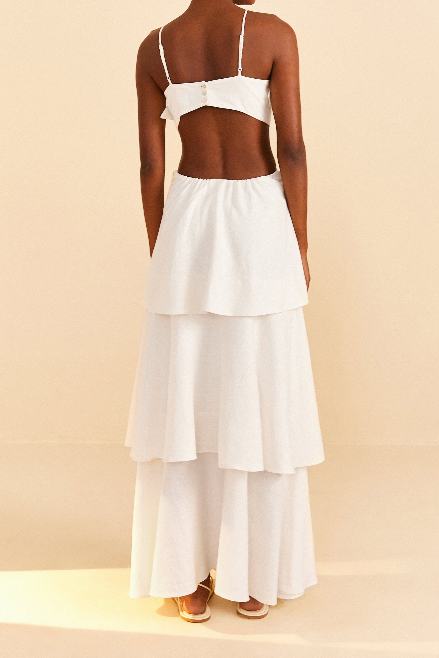 Off-White Flower Maxi Dress – FARM Rio Off-White Flower Maxi Dress – FARM Rio