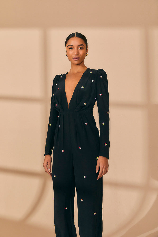 Embroidered jumpsuit best sale