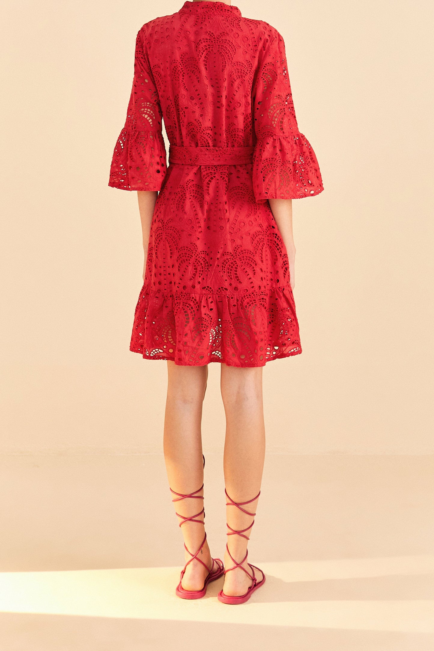 red palm tree mini dress Casual Palm Tree Print Flare Sleeve Mini Dress Likemychoice