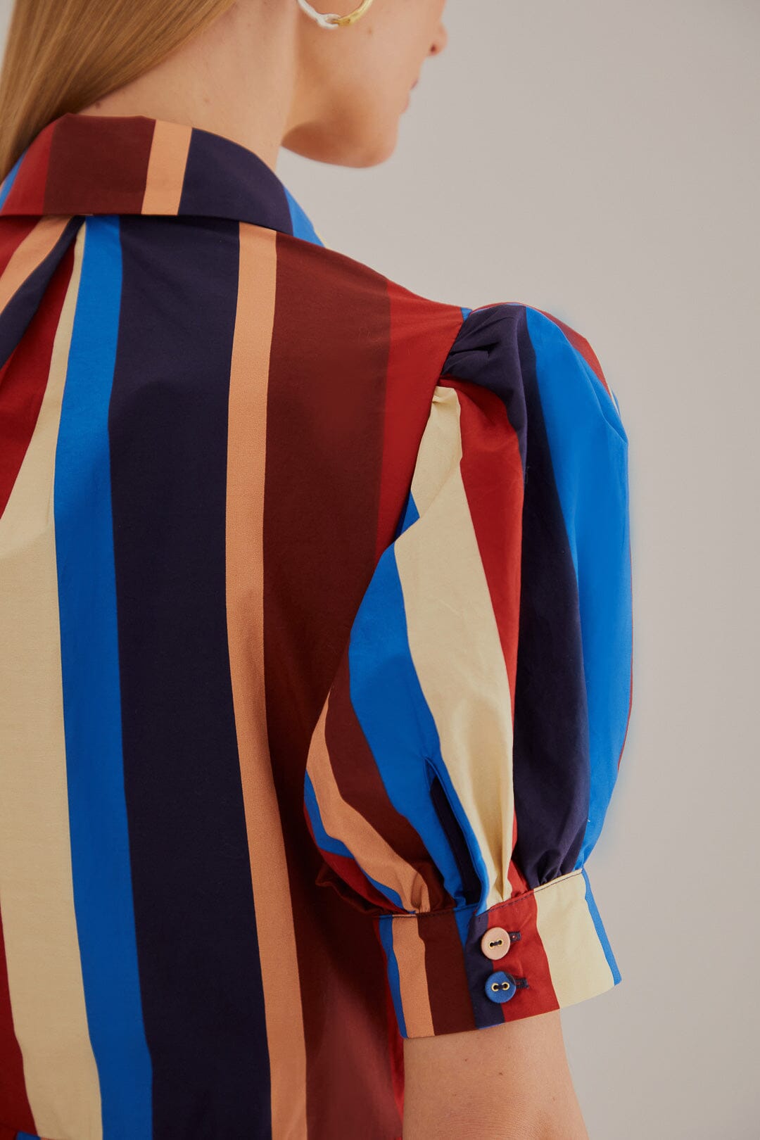 Multicolor Winter Stripes Short Sleeve Midi Dress FARM Rio Multicolor Winter Stripes Short Sleeve Midi Dress FARM Rio