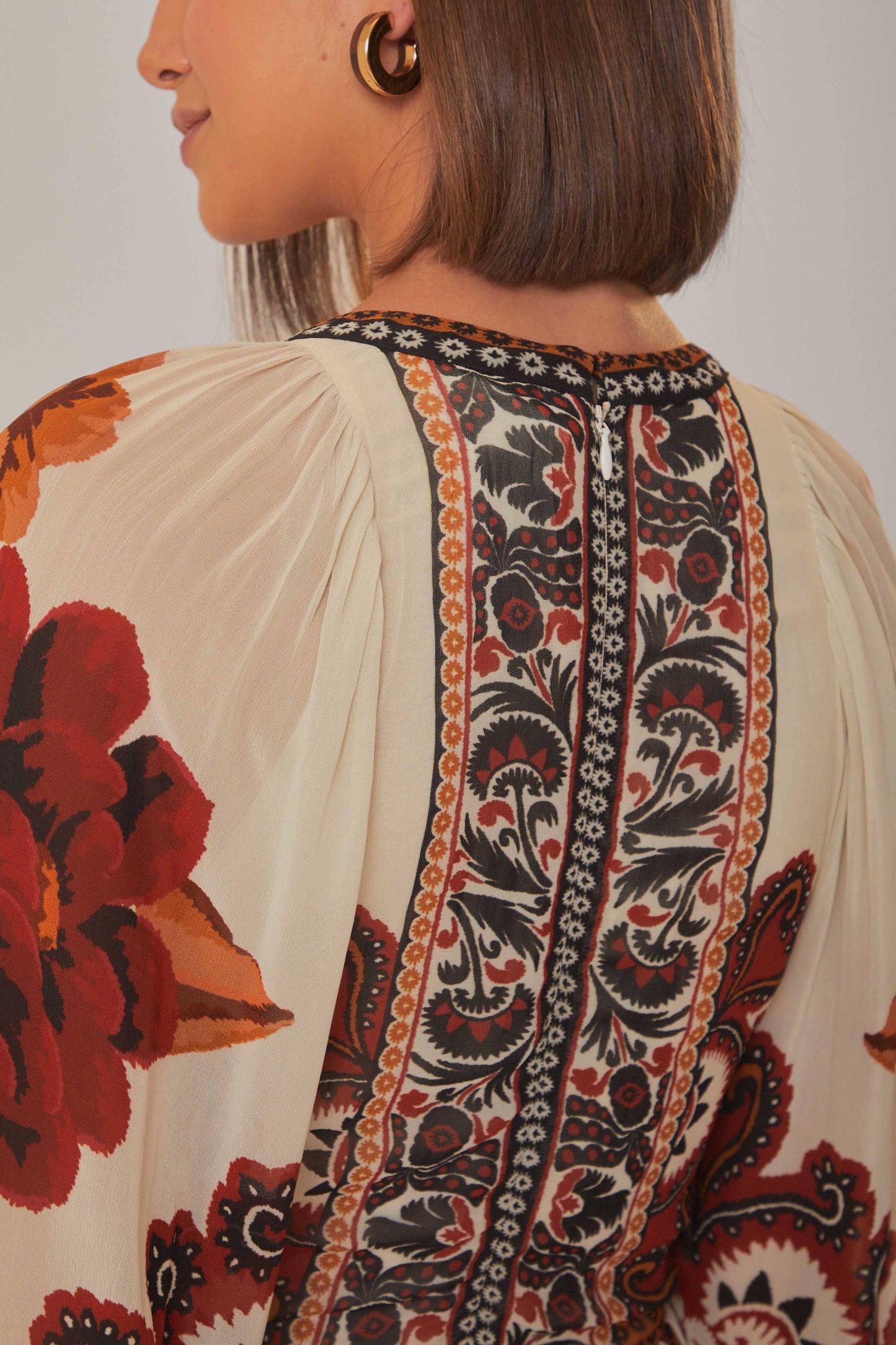 farm rio winter tapestry v neck maxi dress Farm Rio Flower Tapestry Maxi Dress