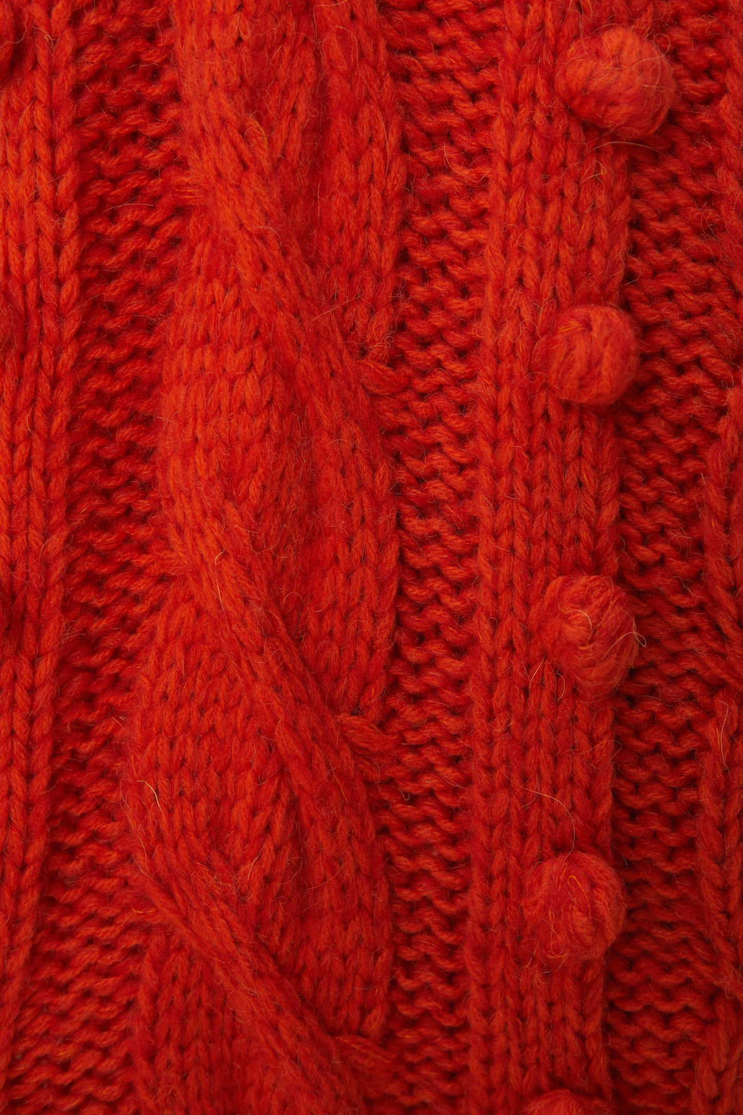 Cardigan en tricot tressé orange