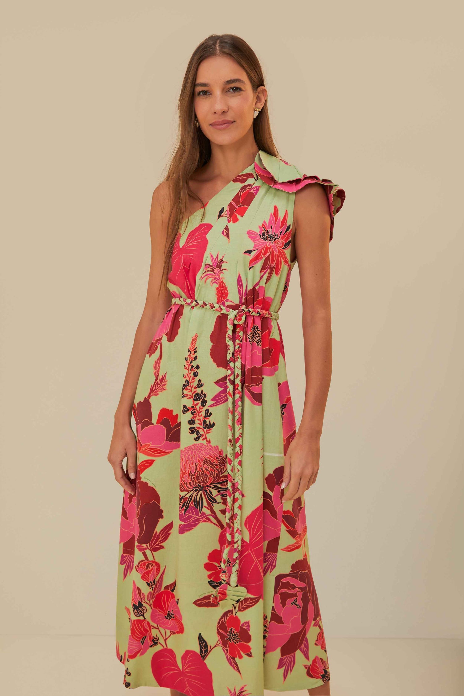 Green Fresh Garden Lenzing Ecovero Euroflax Maxi Dress FARM Rio Green Fresh Garden Lenzing Ecovero Euroflax Maxi Dress FARM Rio