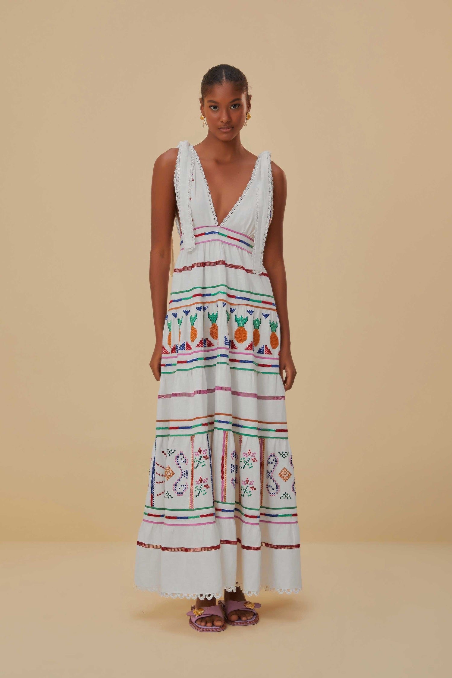 farm rio soleil embroidered maxi dress Anthropologie Farm Rio Soleil Embroidered Maxi Dress Size XS