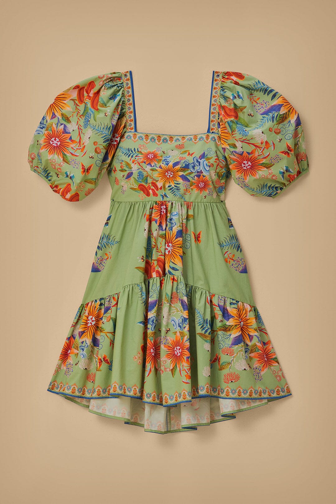 Robe courte verte Bright Yard