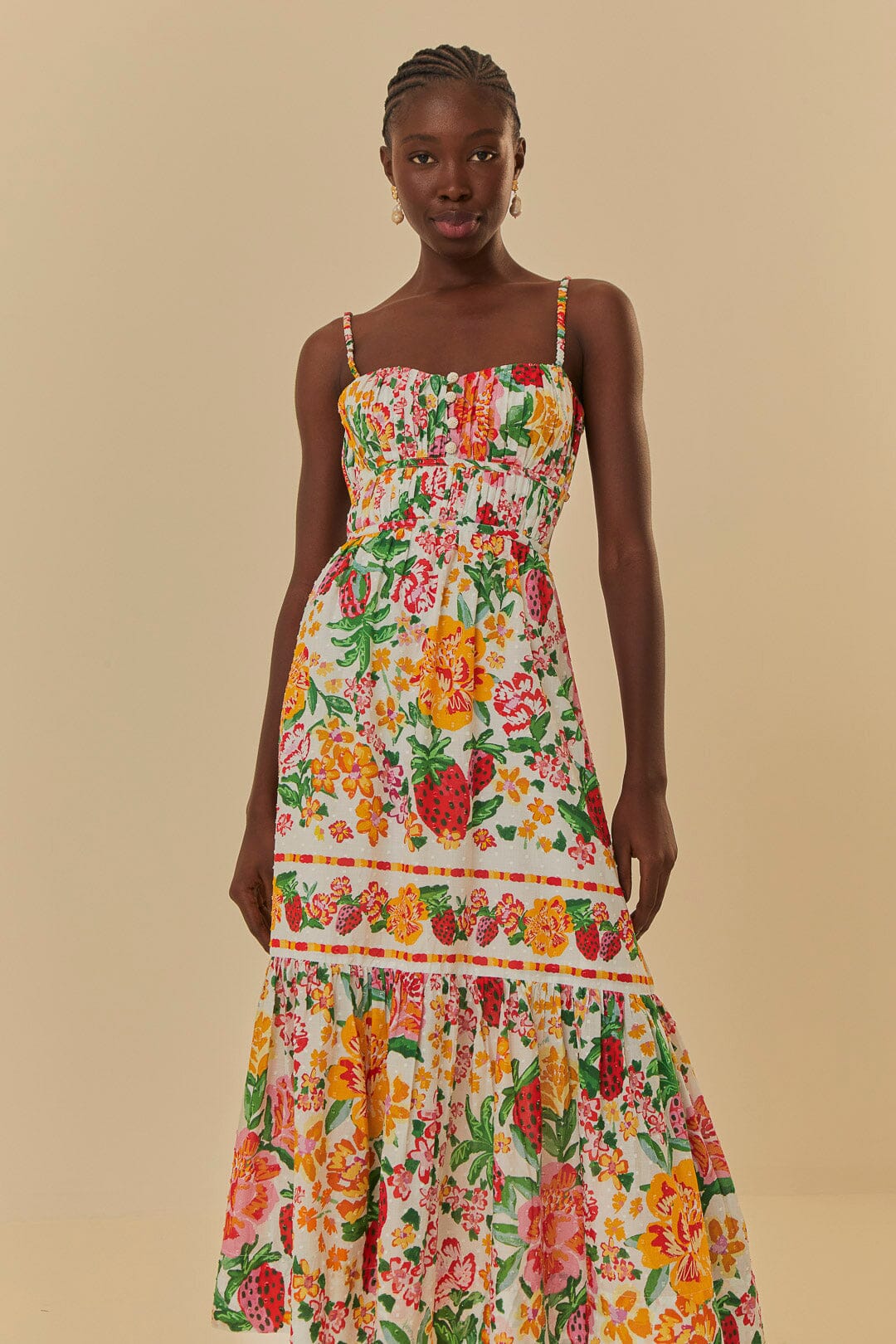 White Floral Sketch Midi Dress – FARM Rio White Floral Sketch Midi Dress – FARM Rio