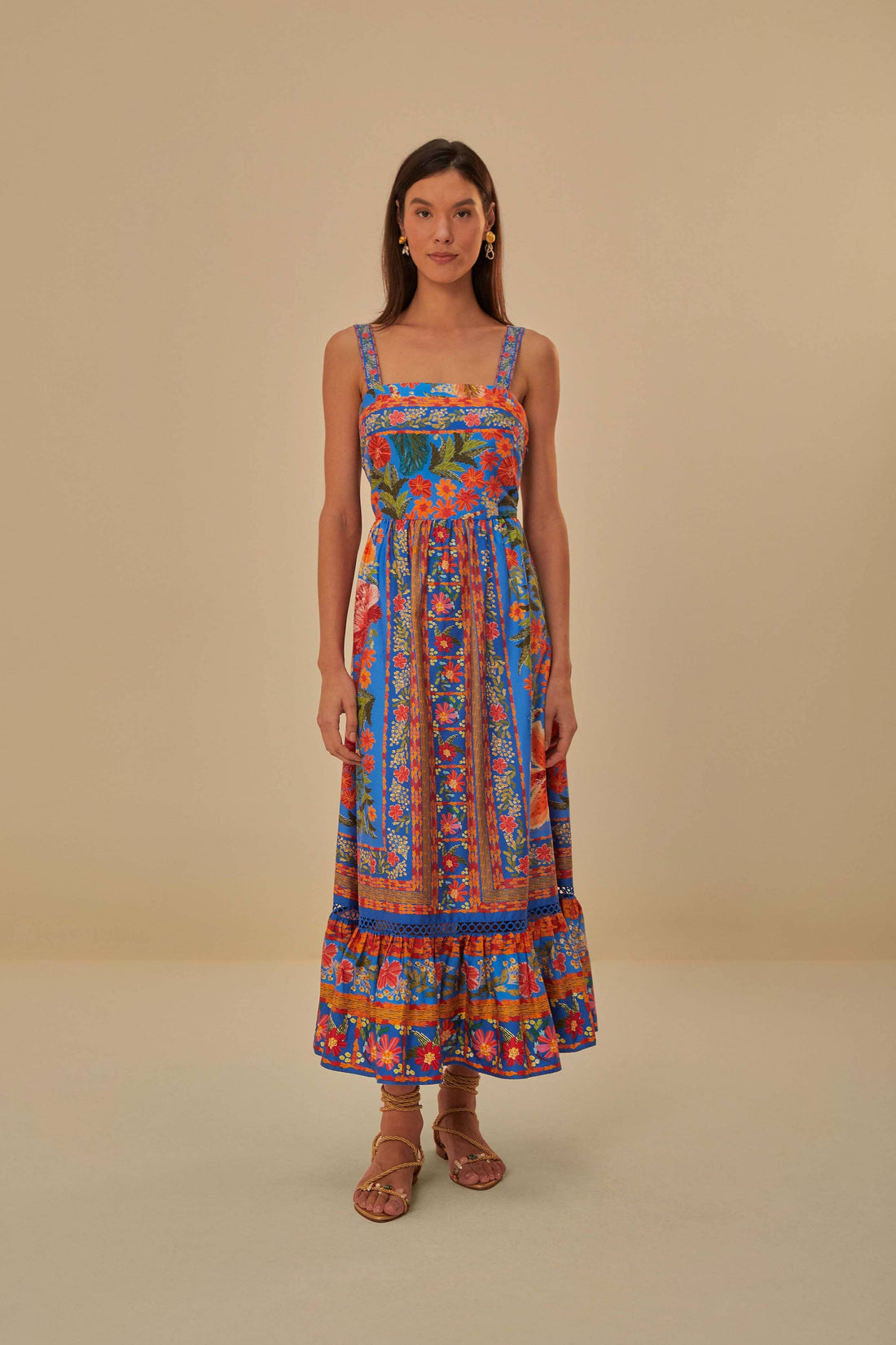 Stitched Garden Navy Blue Mini Dress main image 0