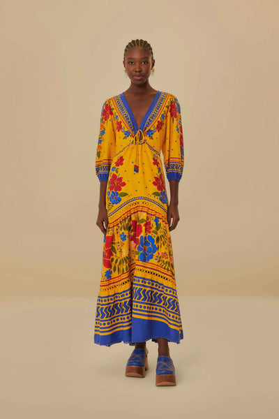 Yellow Floral Yard Maxi Dress – FARM Rio
