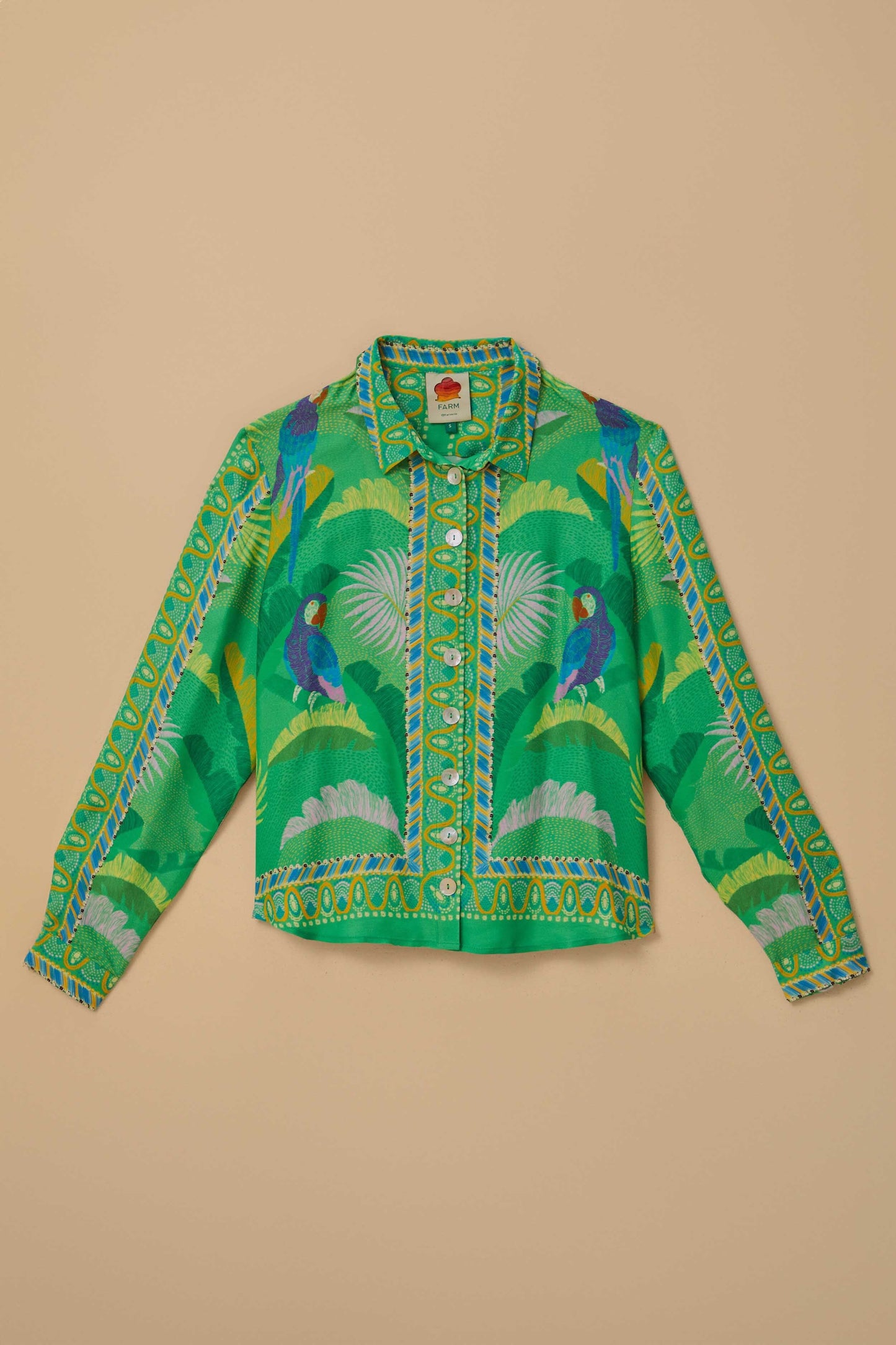 Green Macaw Scarf Lenzing™ Ecovero™ Viscose Shirt