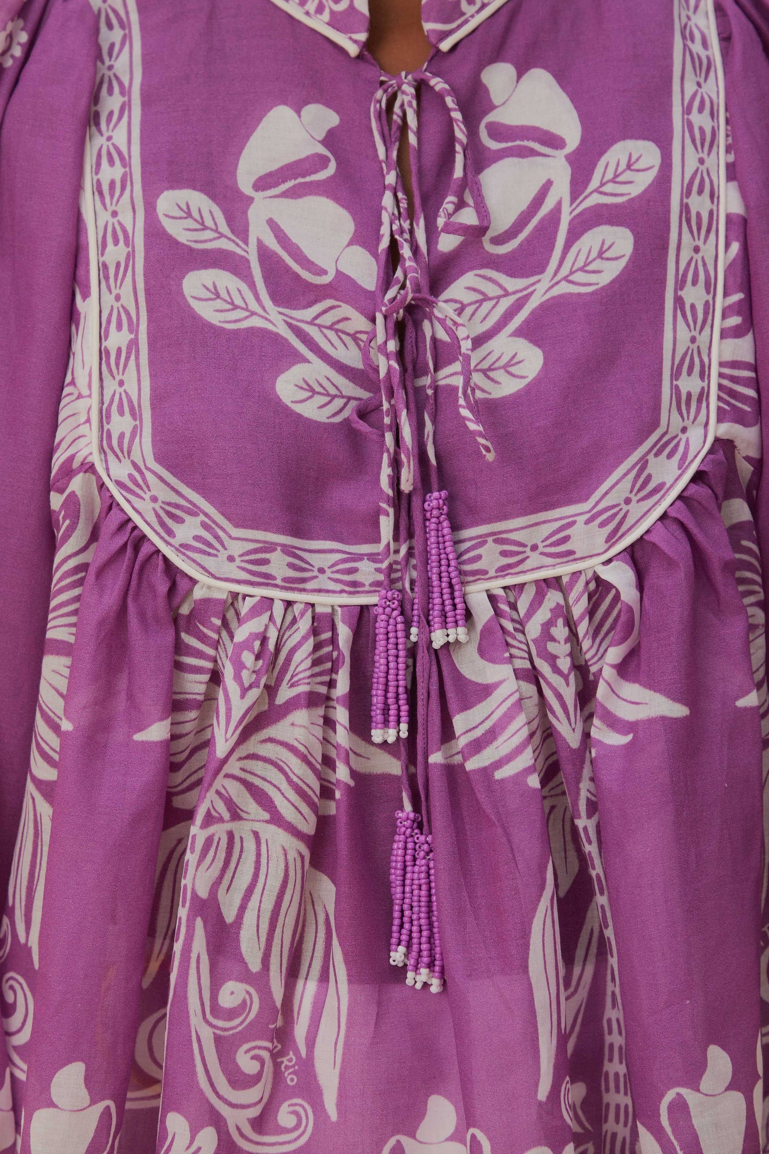 farm rio lilac sweet garden mini dress Farm Rio Floral Embroidered Mini Dress - Sweet Garden Lilac