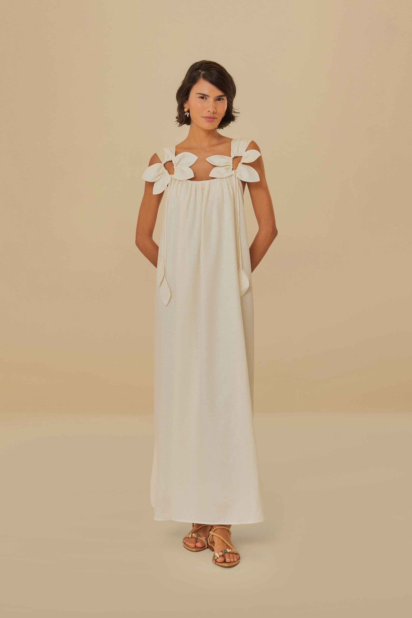 White Floral Details Midi Dress – FARM Rio White Floral Details Midi Dress – FARM Rio