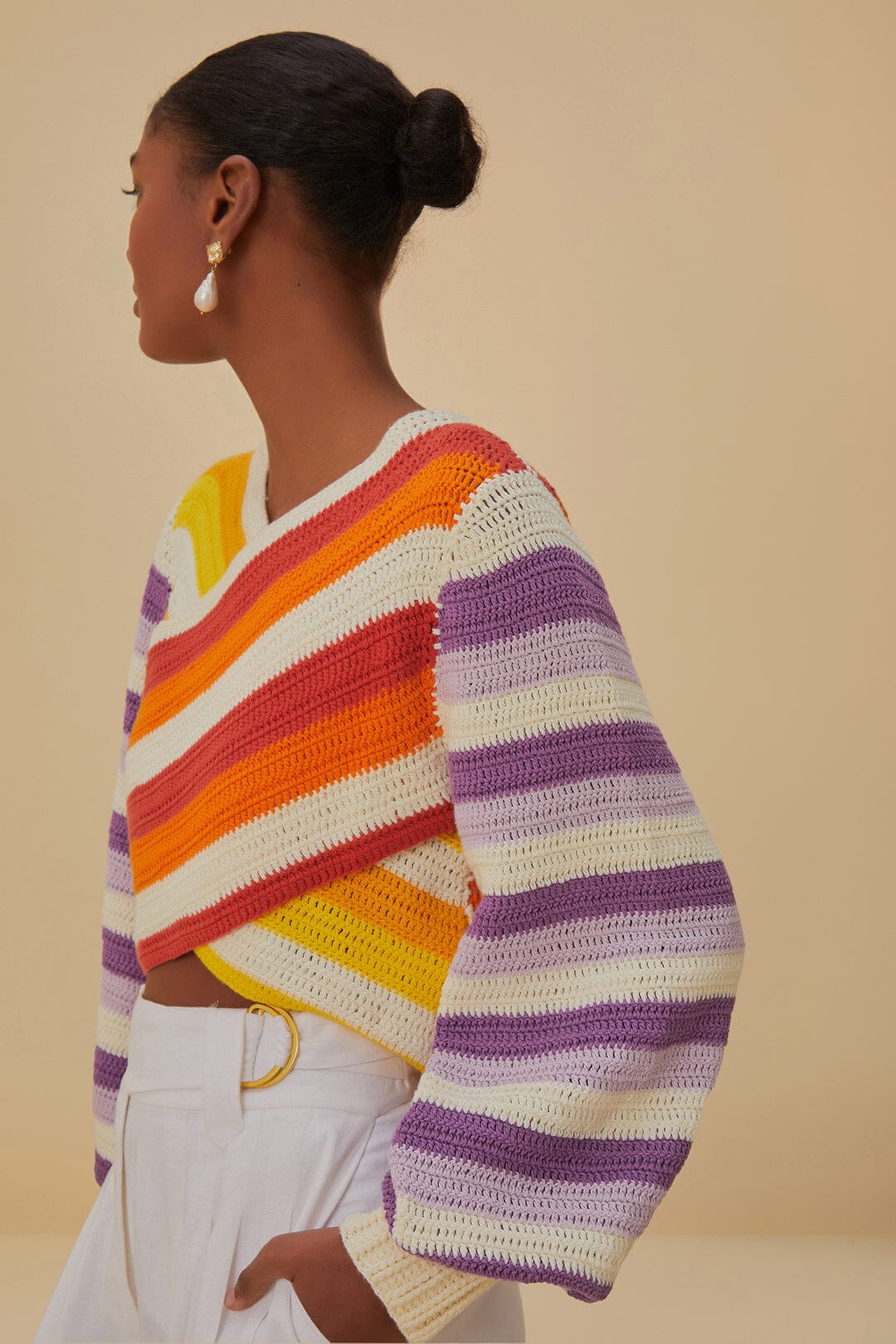 Sunset Stripes Crochet Sweater