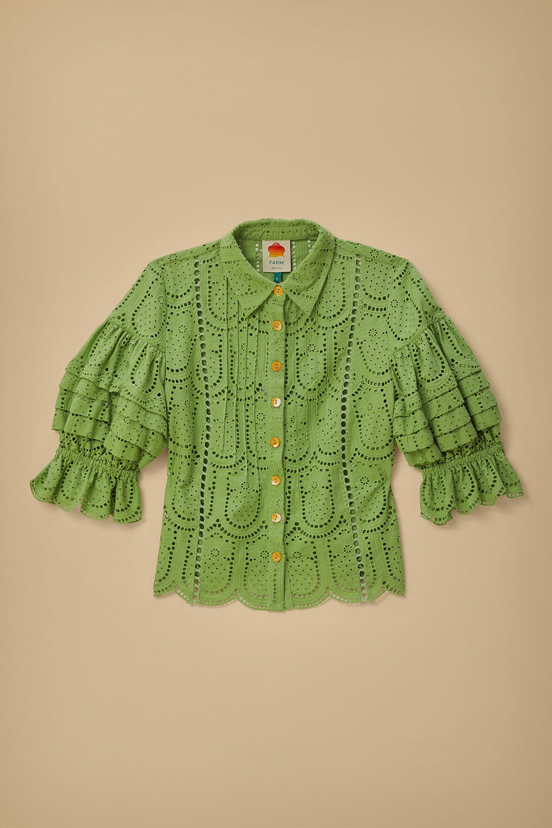 Green Pineapple Eyelet Blouse