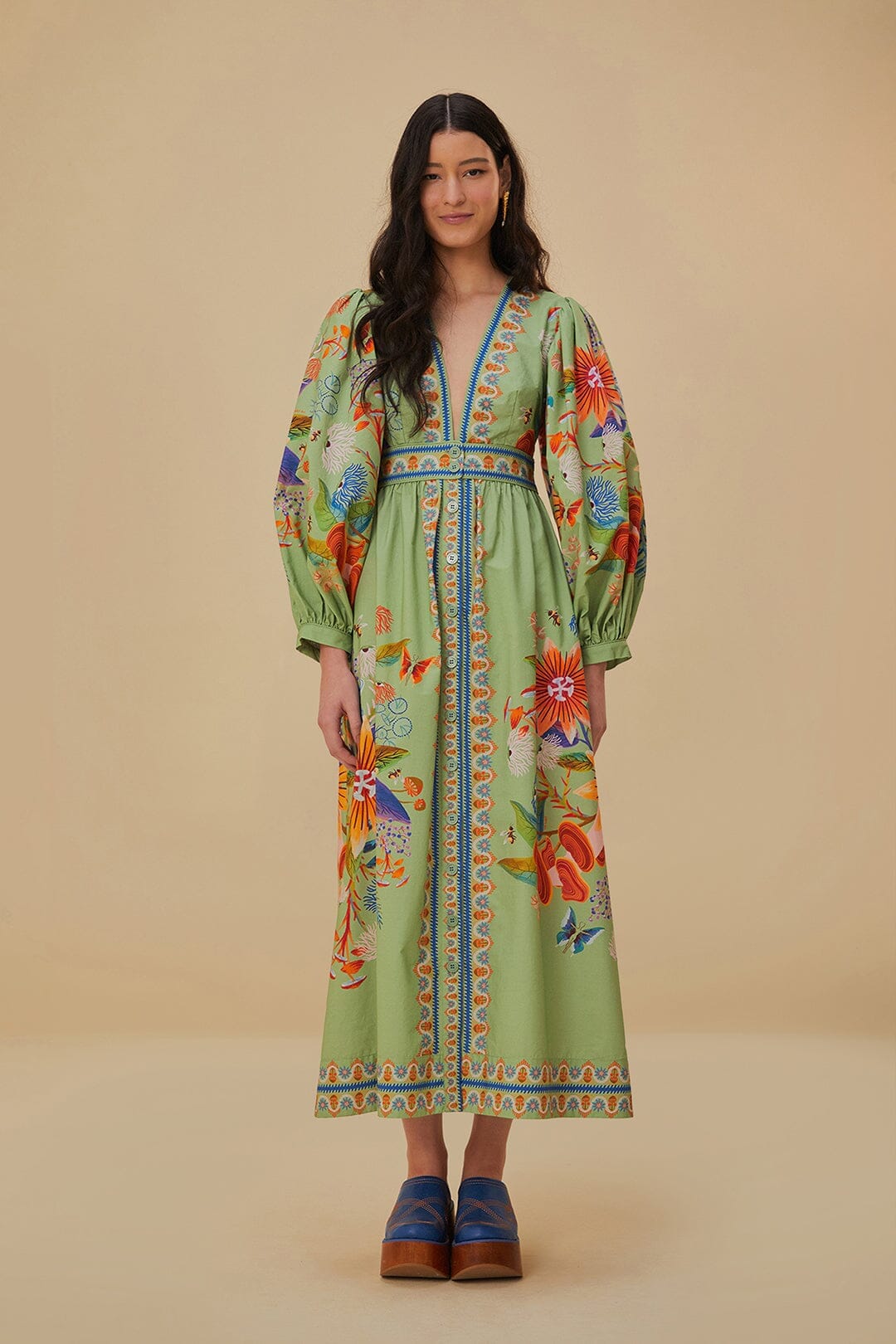 Green Bright Yard Maxi Dress FARM Rio Green Bright Yard Maxi Dress FARM Rio