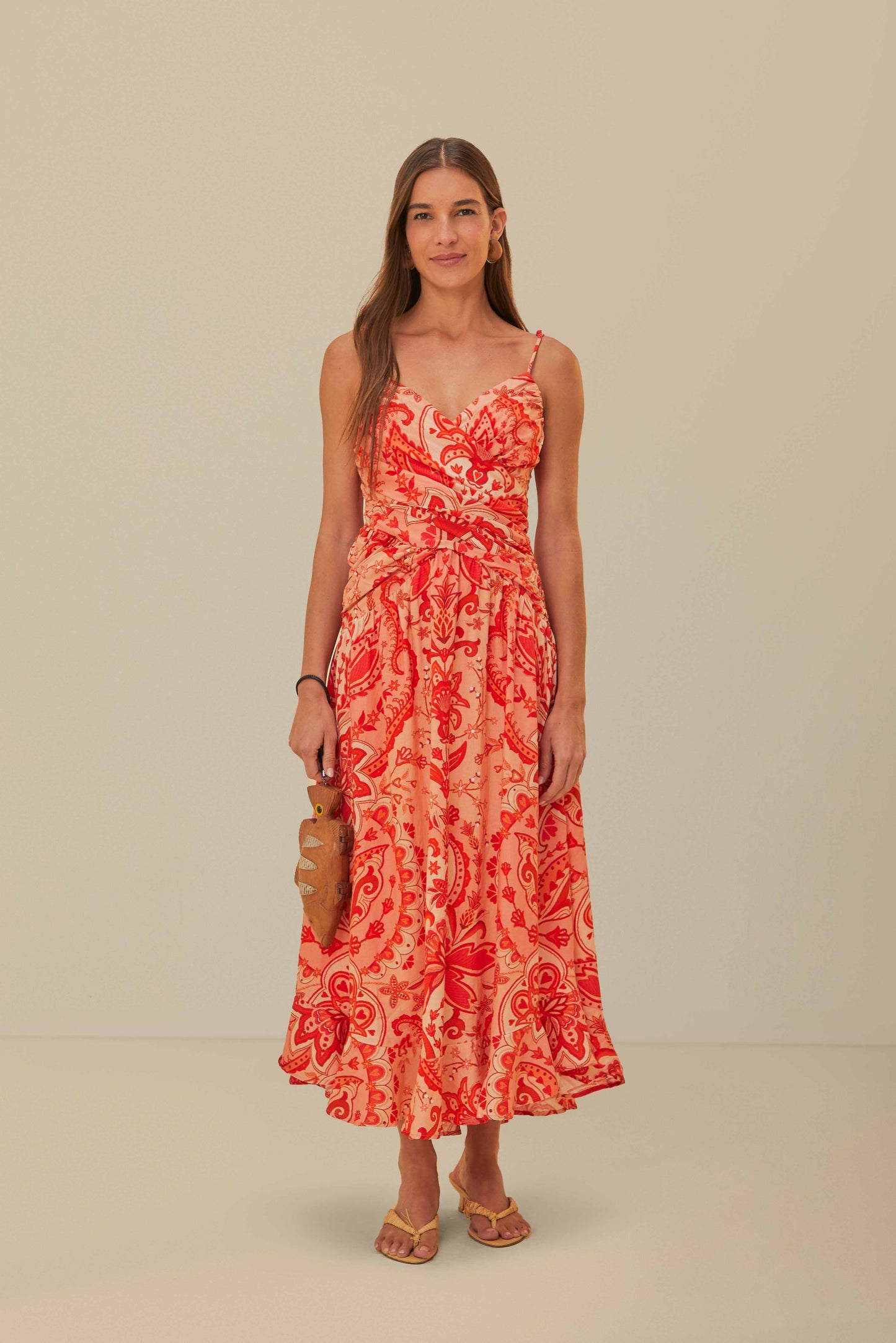 Red Jaipur Crossover Maxi Dress