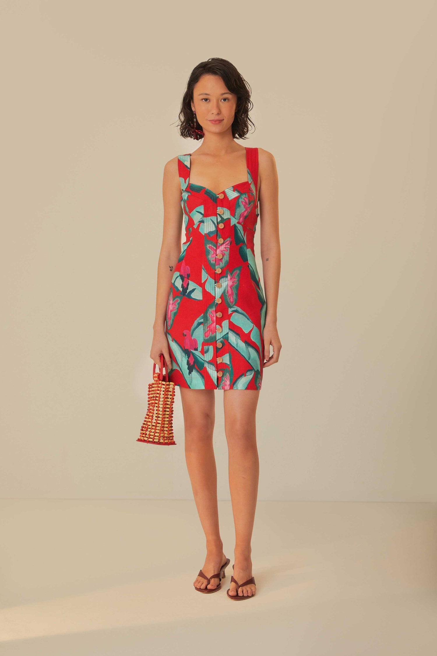 farm rio red summer foliage one shoulder maxi dress Red Summer Foliage One Shoulder Maxi Dress Farm Rio