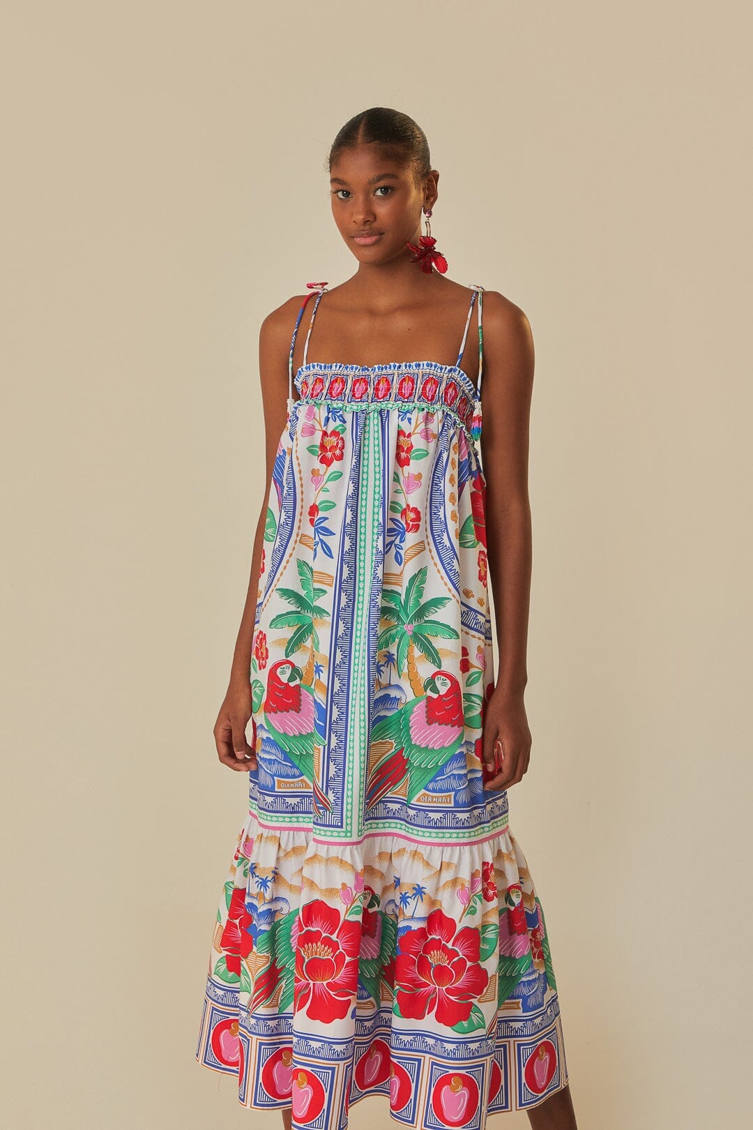 floral beach maxi dress Retro Floral Printing Summer Beach Dress Lightweight Soft Cotton Maxi Dress Loose Oversized Plus Size Dress Plus Size Clothing Style 003P