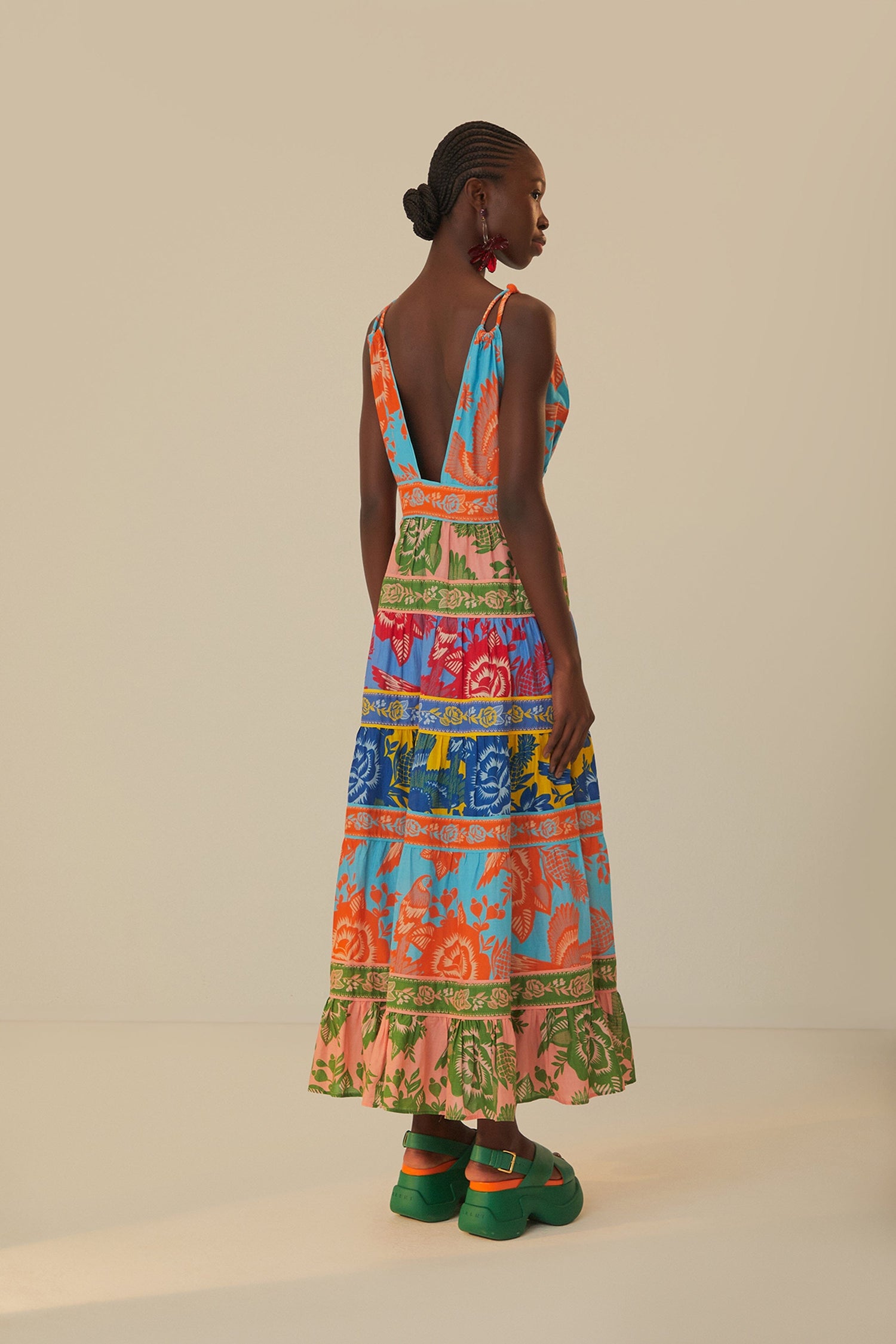 farm rio lace garden color blocked dress FARM Rio Lace Garden Mix Maxi Dress