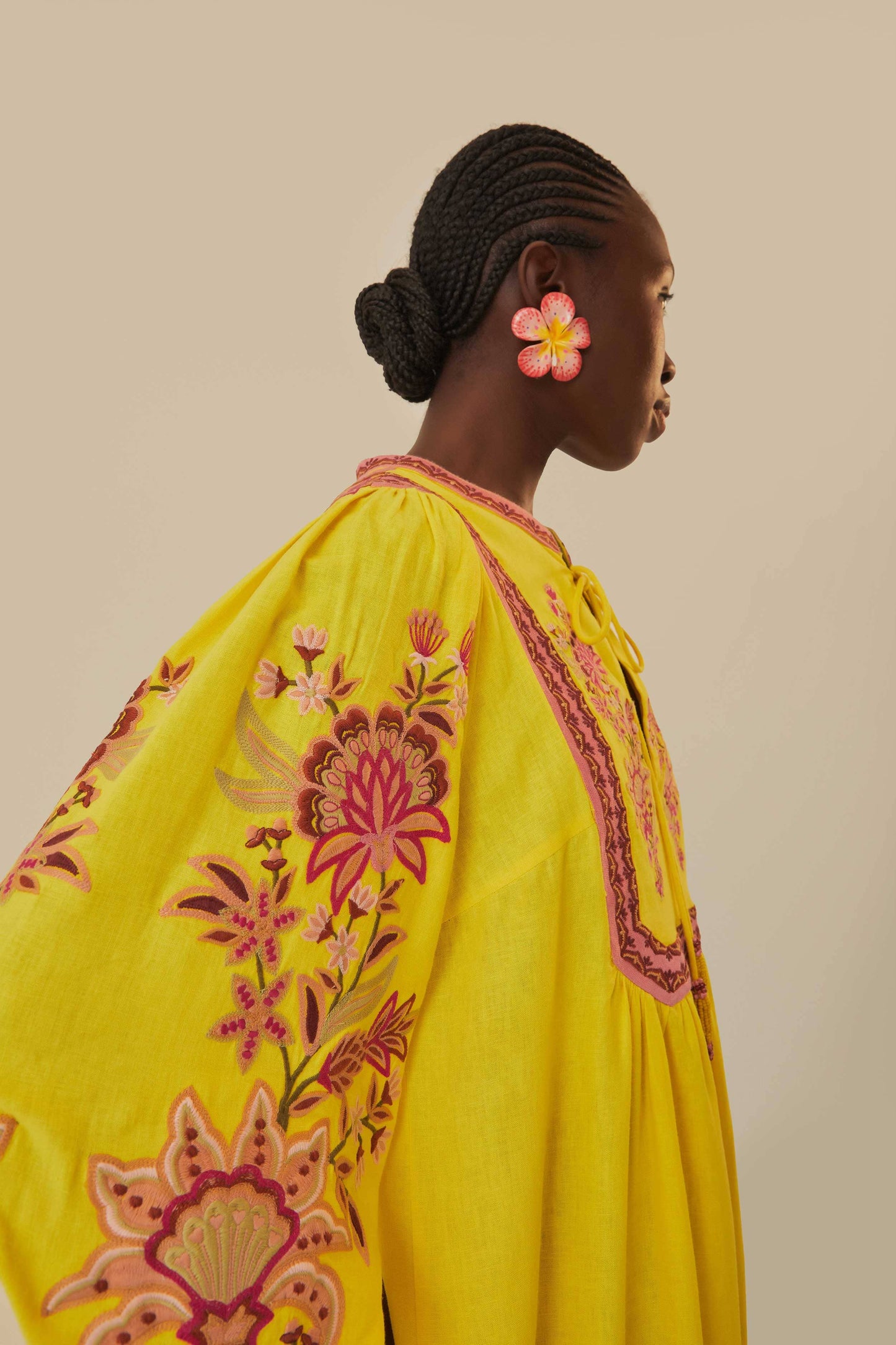Yellow Embroidered Garden Tapestry Midi Dress FARM Rio Yellow Embroidered Garden Tapestry Midi Dress FARM Rio