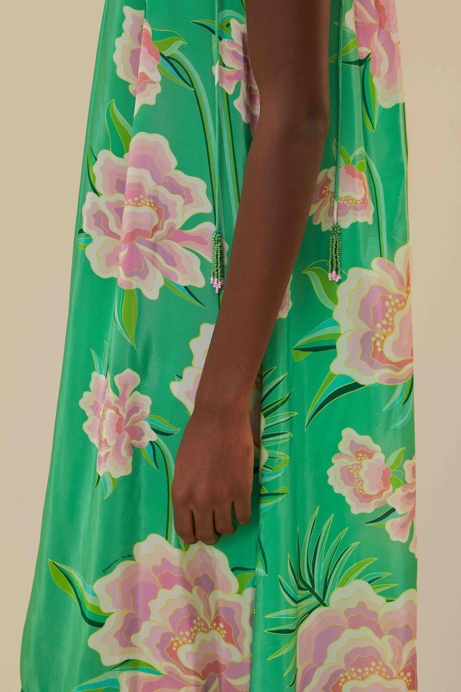 Green Floral Vibing Maxi Dress FARM Rio Green Floral Vibing Maxi Dress FARM Rio