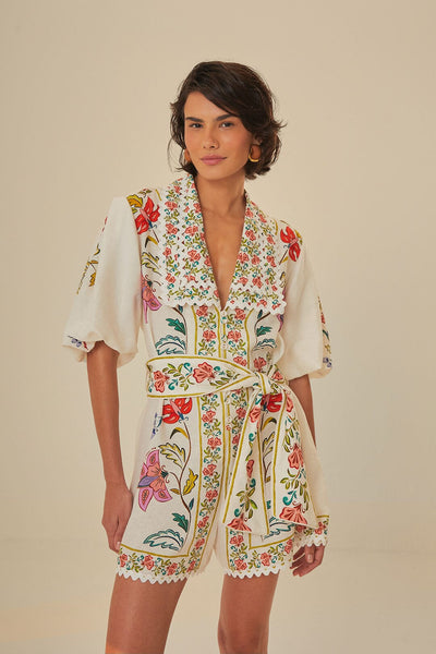 Off-White Floral Insects Romper – FARM Rio
