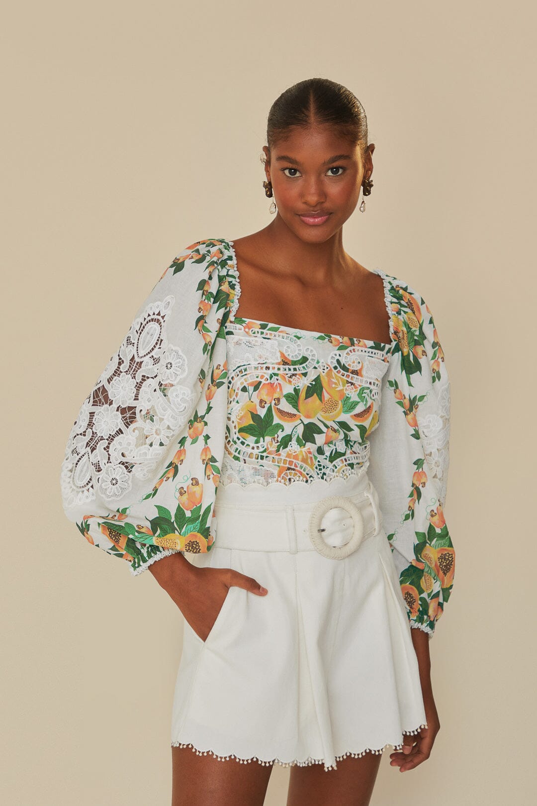 Blouse à salade de papaye blanc cassé