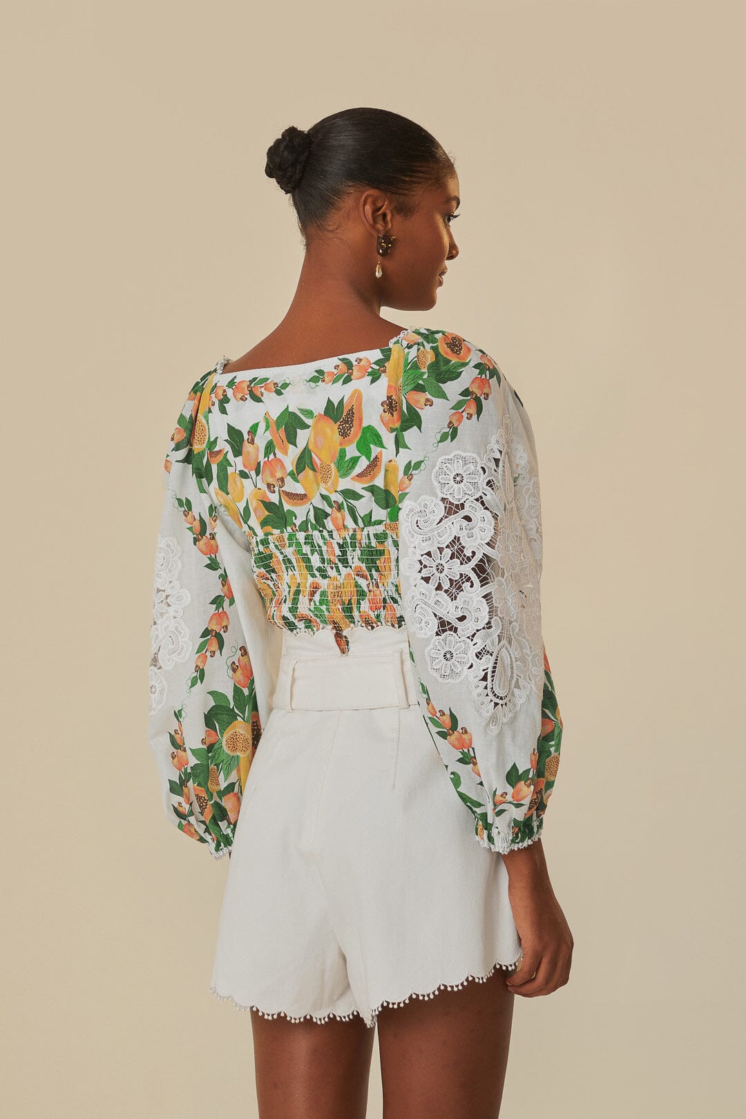 Blouse à salade de papaye blanc cassé